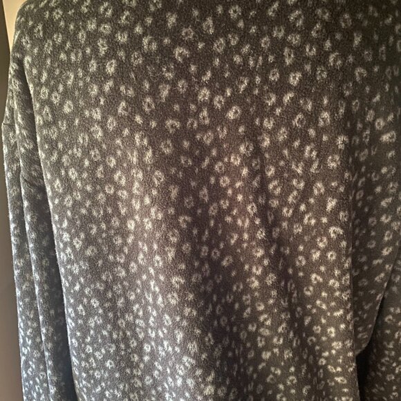 Bebe Sport Full Zip Fleece Logo cheetah print jacket M black gray pockets toggle - Picture 11 of 11